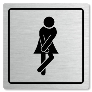 WC ženy, 118x118mm, stříbrná, Arizona